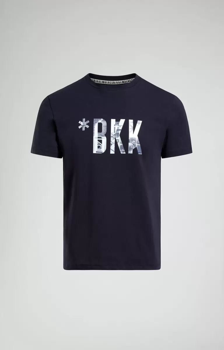 Men's Print T-Shirt T-Shirts Bikkembergs Mann Dress Blues - 1