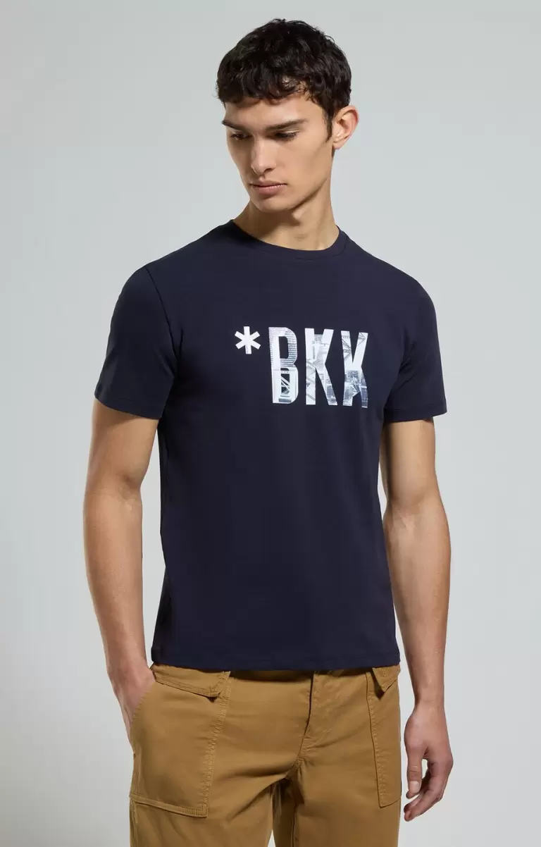 Men's Print T-Shirt T-Shirts Bikkembergs Mann Dress Blues - 4
