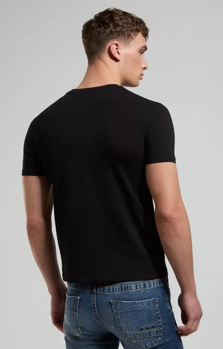 Mann Bikkembergs Men's T-Shirt With Gamer Print Black T-Shirts - 2
