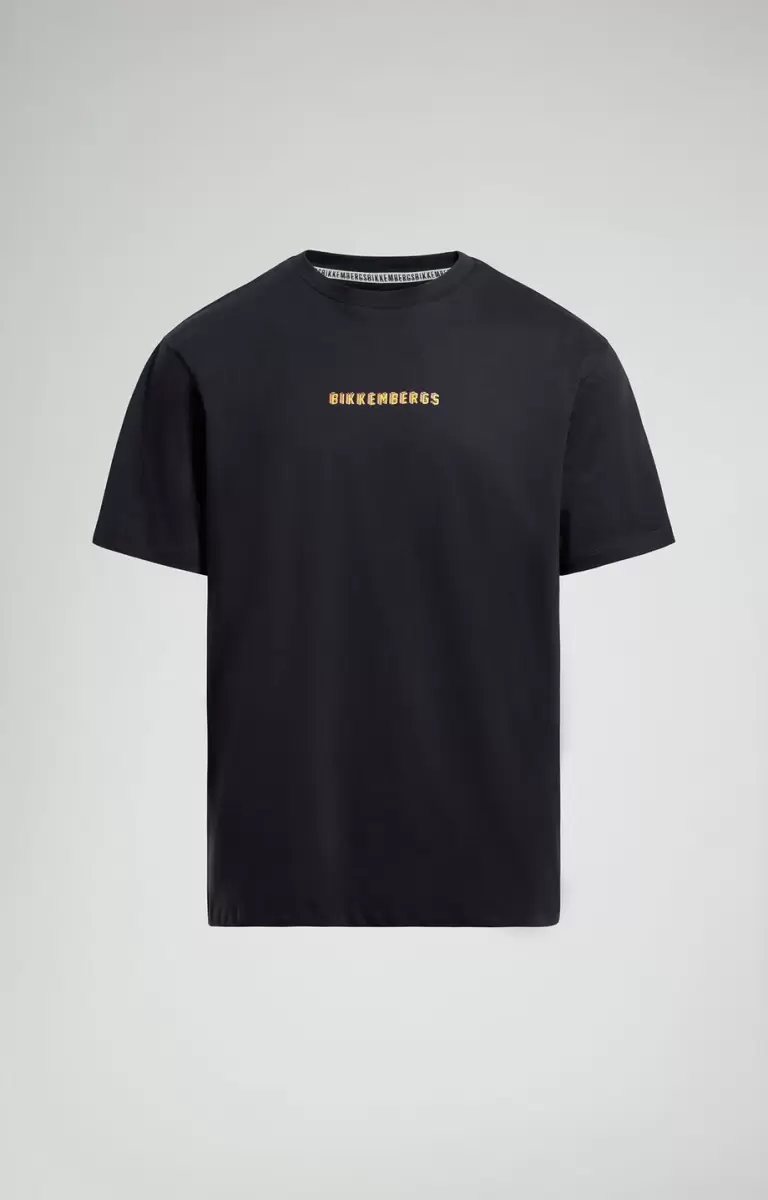Mann T-Shirts Men's T-Shirt With Gamer Print Pirate Black Bikkembergs - 1