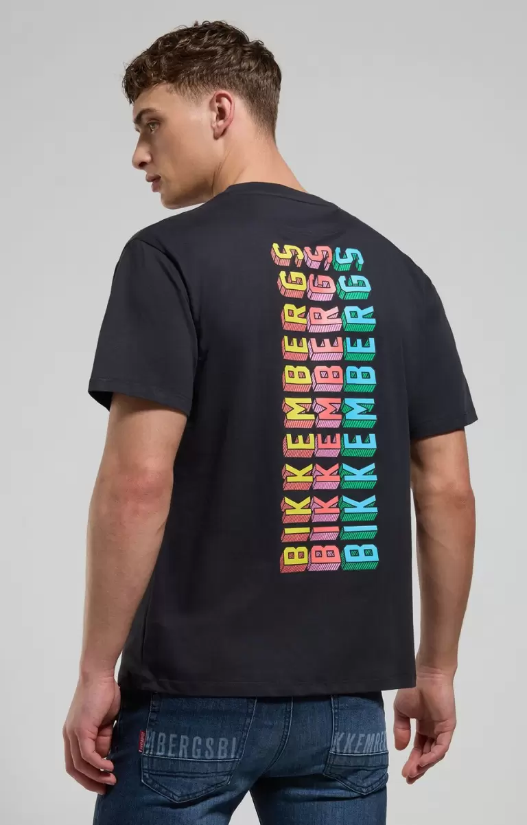 Mann T-Shirts Men's T-Shirt With Gamer Print Pirate Black Bikkembergs - 2