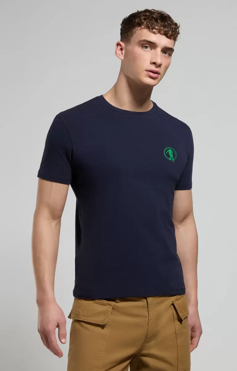 Mann Bikkembergs T-Shirts Dress Blues Men's Laser Print T-Shirt - 4