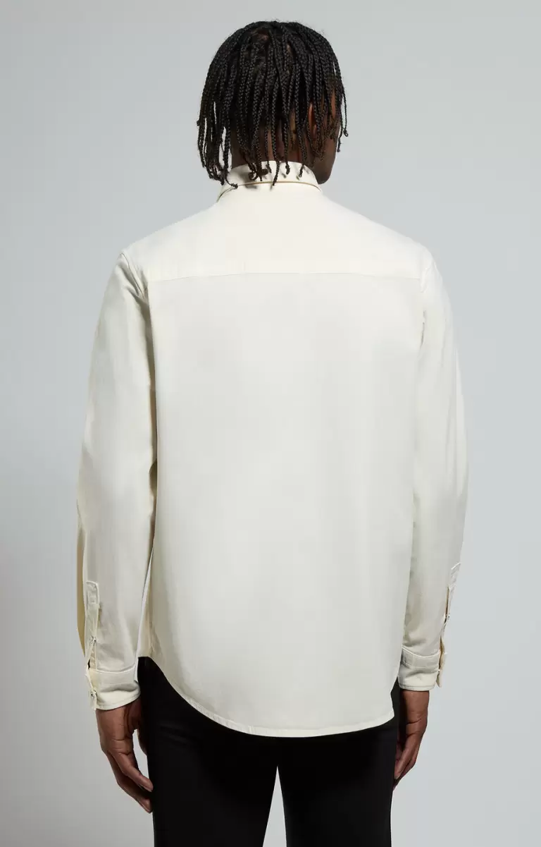 Men's Shirt With Maxi Pockets Hemden Bikkembergs Silver Birch Mann - 2