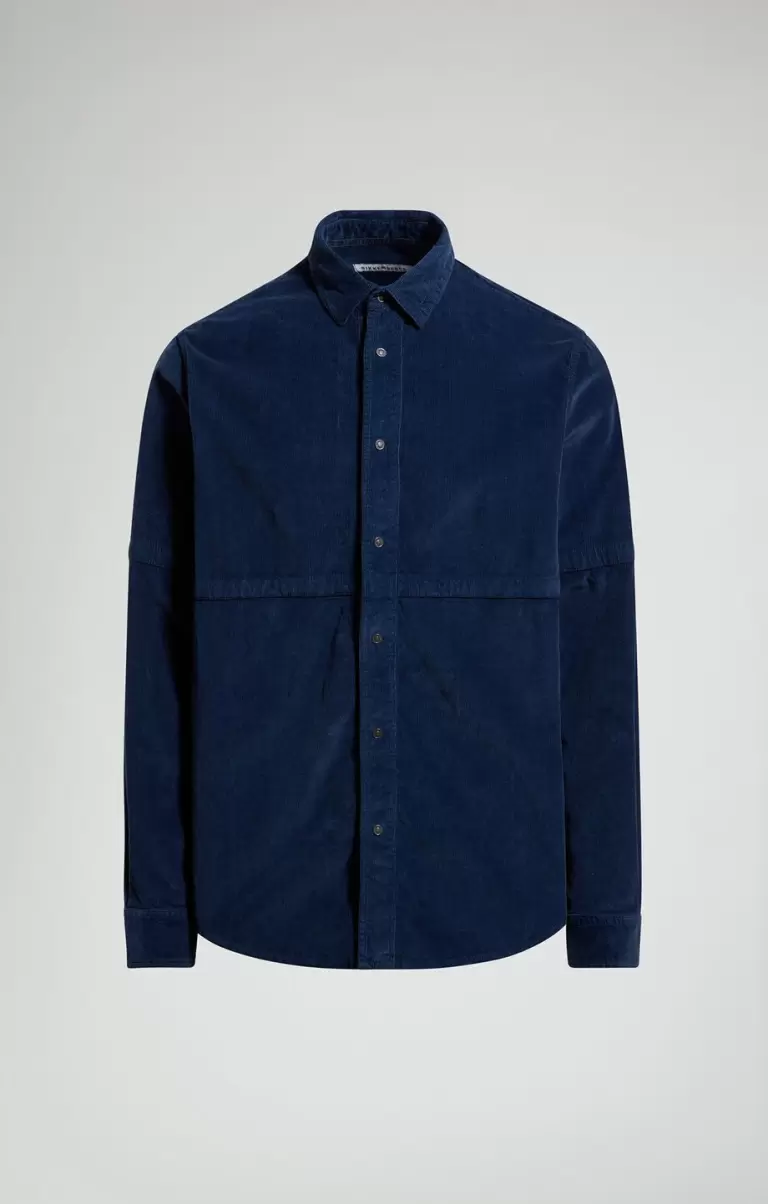 Corduroy Shirt Dress Blues Mann Hemden Bikkembergs - 1