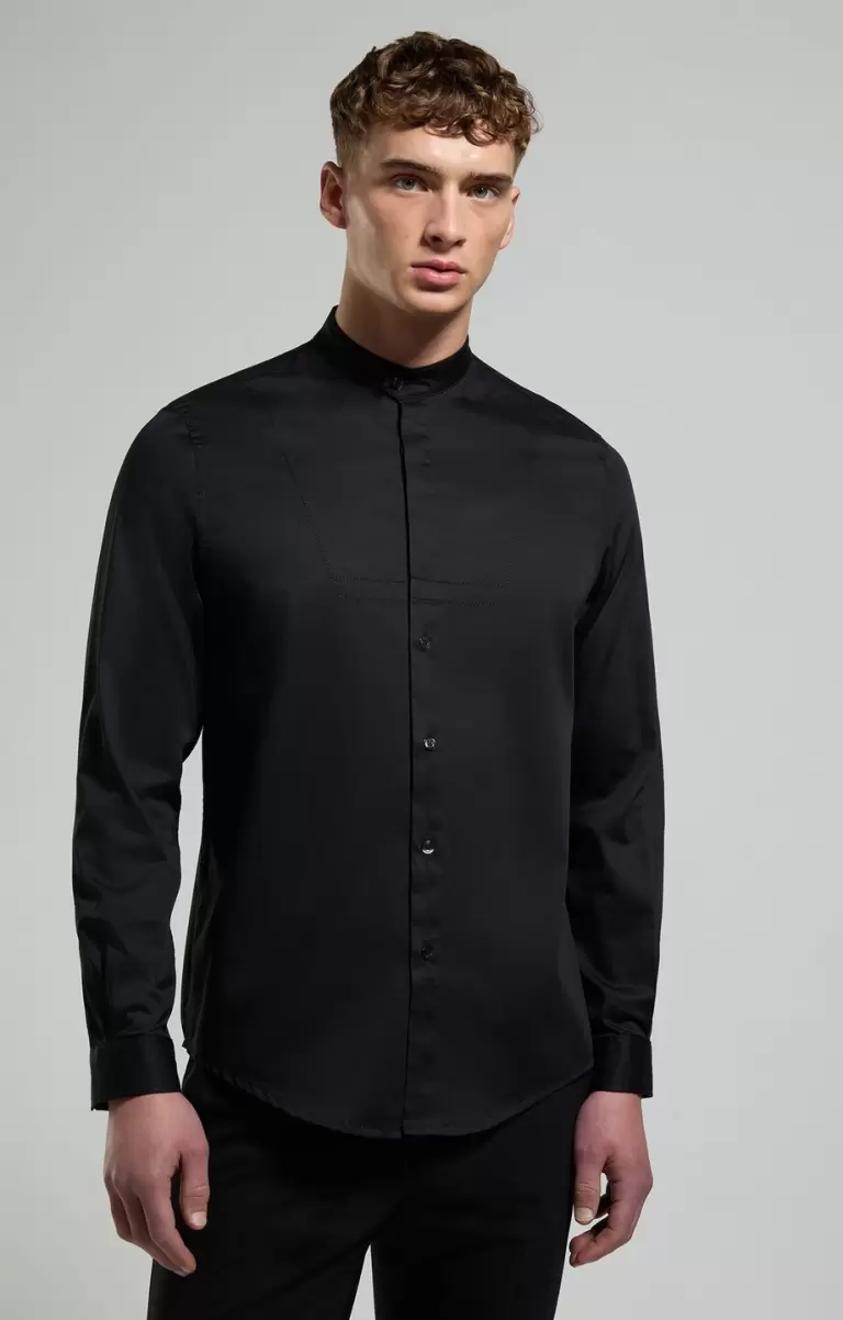 Black Mann Bikkembergs Hemden Men's Shirt With Stitching - 4