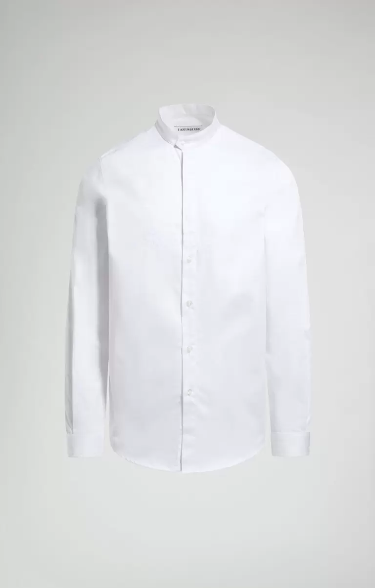 Mann Hemden Men's Shirt With Stitching Bikkembergs White - 1