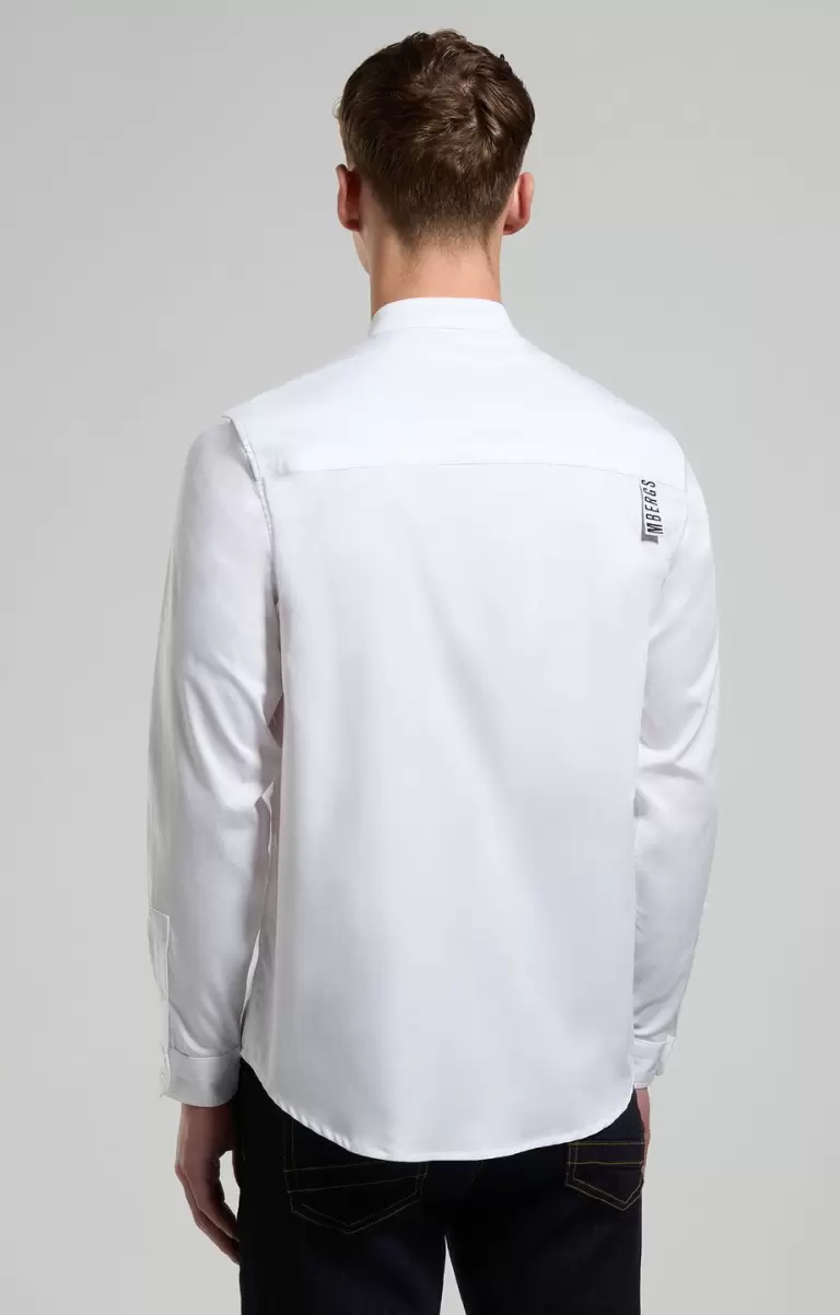 Mann Hemden Men's Shirt With Stitching Bikkembergs White - 2