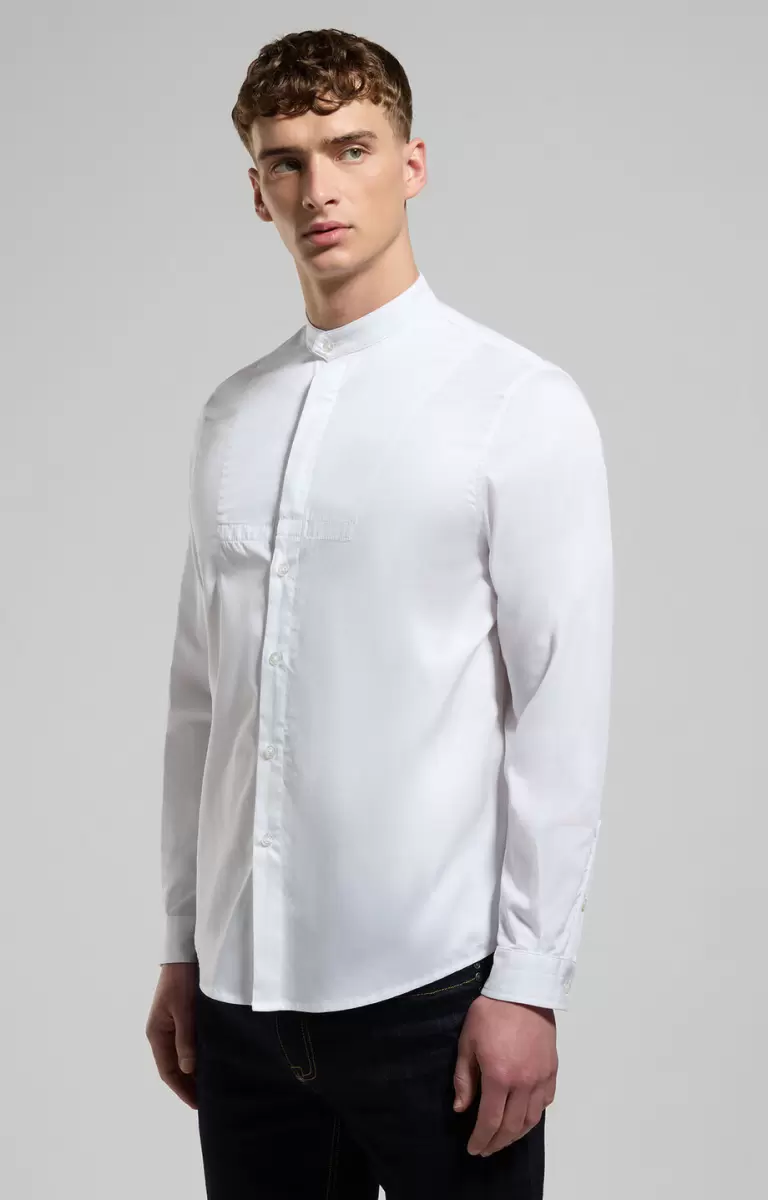 Mann Hemden Men's Shirt With Stitching Bikkembergs White - 4