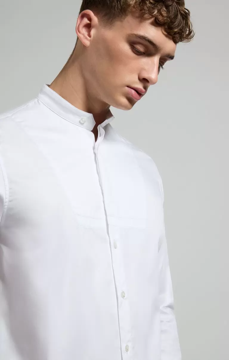Mann Hemden Men's Shirt With Stitching Bikkembergs White