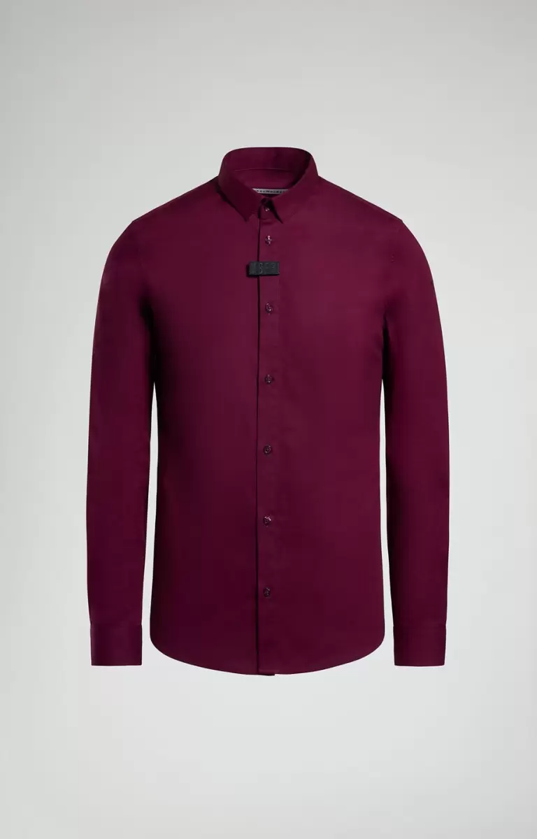 Men's Shirt With Tab Bikkembergs Mann Hemden Potent Purple - 1
