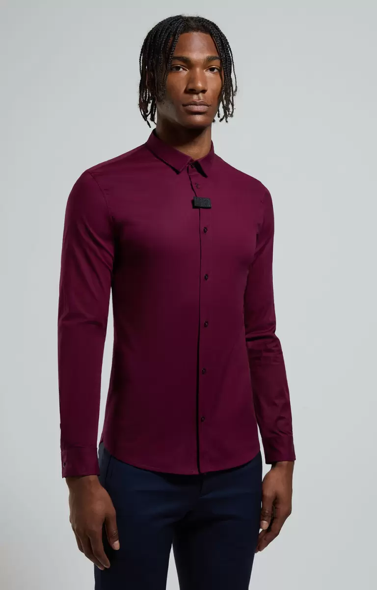 Men's Shirt With Tab Bikkembergs Mann Hemden Potent Purple - 4