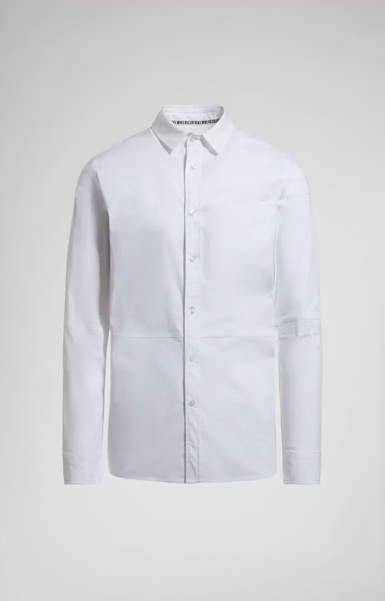 Hemden White Men's Shirt With Intarsia Mann Bikkembergs - 1
