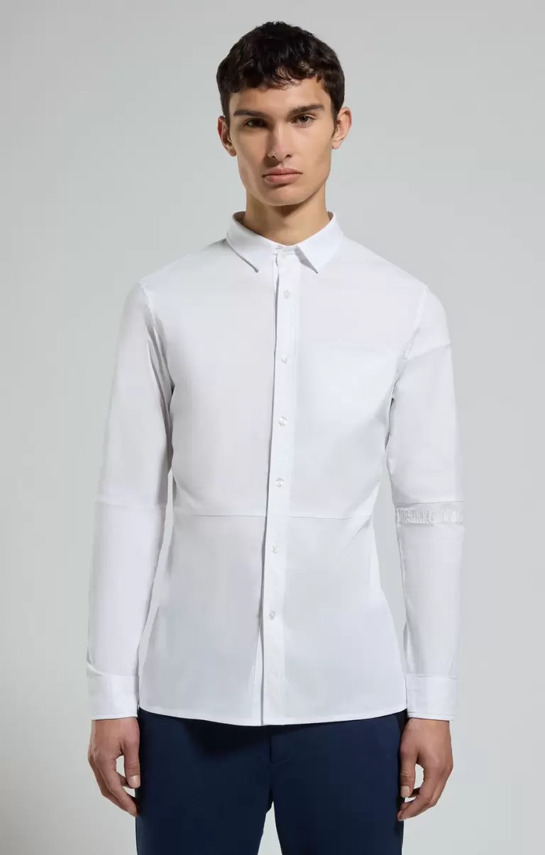 Hemden White Men's Shirt With Intarsia Mann Bikkembergs - 4