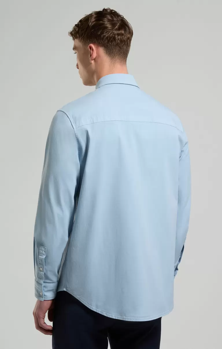 Mann Bikkembergs Men's Shirt With Maxi Pockets Hemden Celestial Blue - 2
