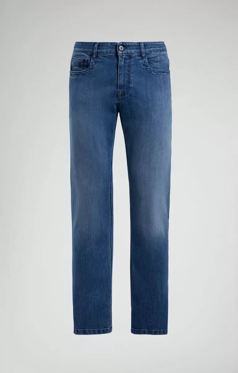 Blue Denim Slim Fit Men's Jeans Mann Jeans Bikkembergs - 1