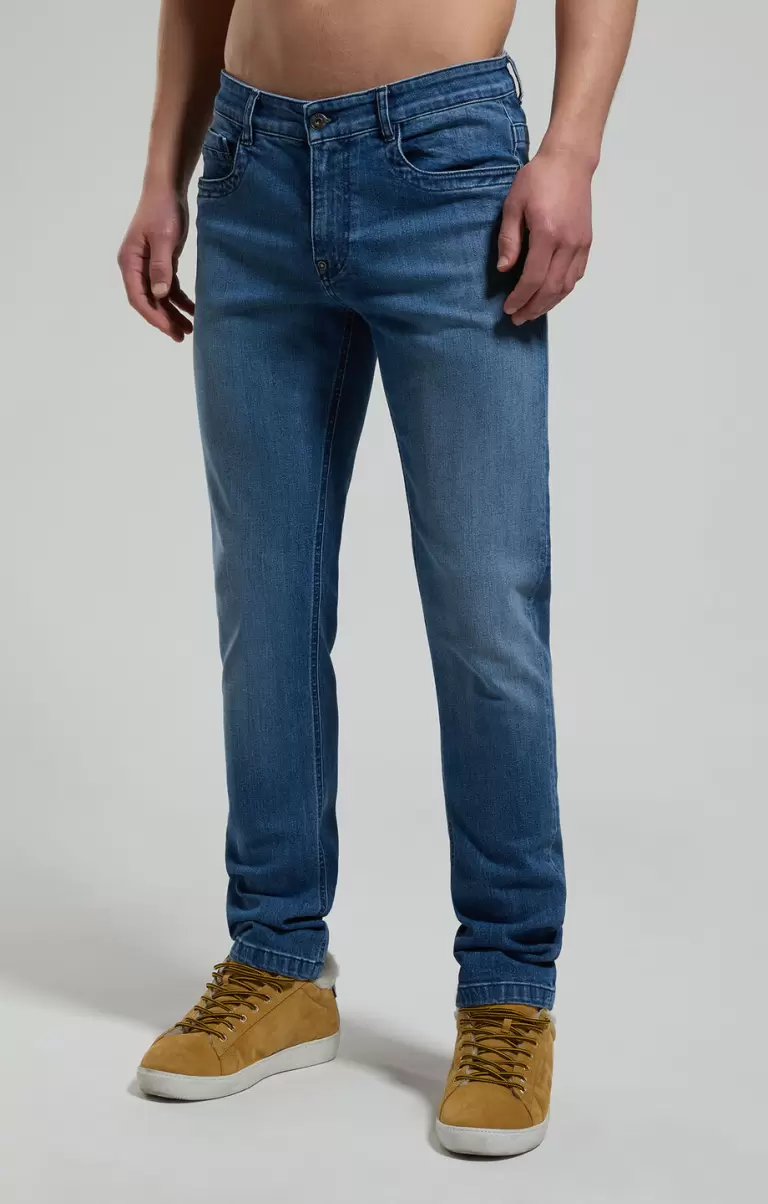 Blue Denim Slim Fit Men's Jeans Mann Jeans Bikkembergs - 4