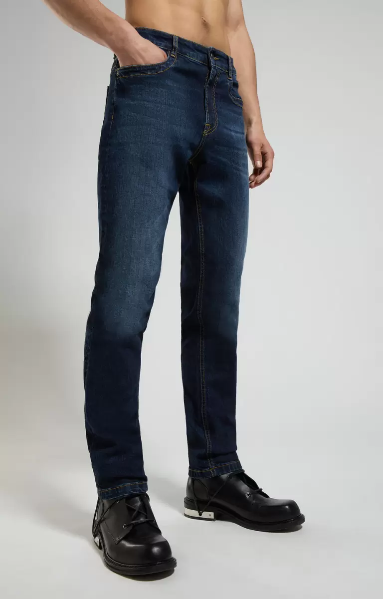 Mann Blue Denim Bikkembergs Men's Slim Fit Jeans Jeans