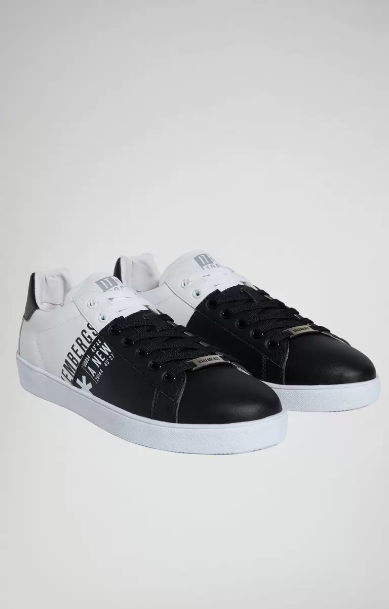 Bikkembergs Mann Black/White Recoba M Color-Block Men's Sneakers Sneakers