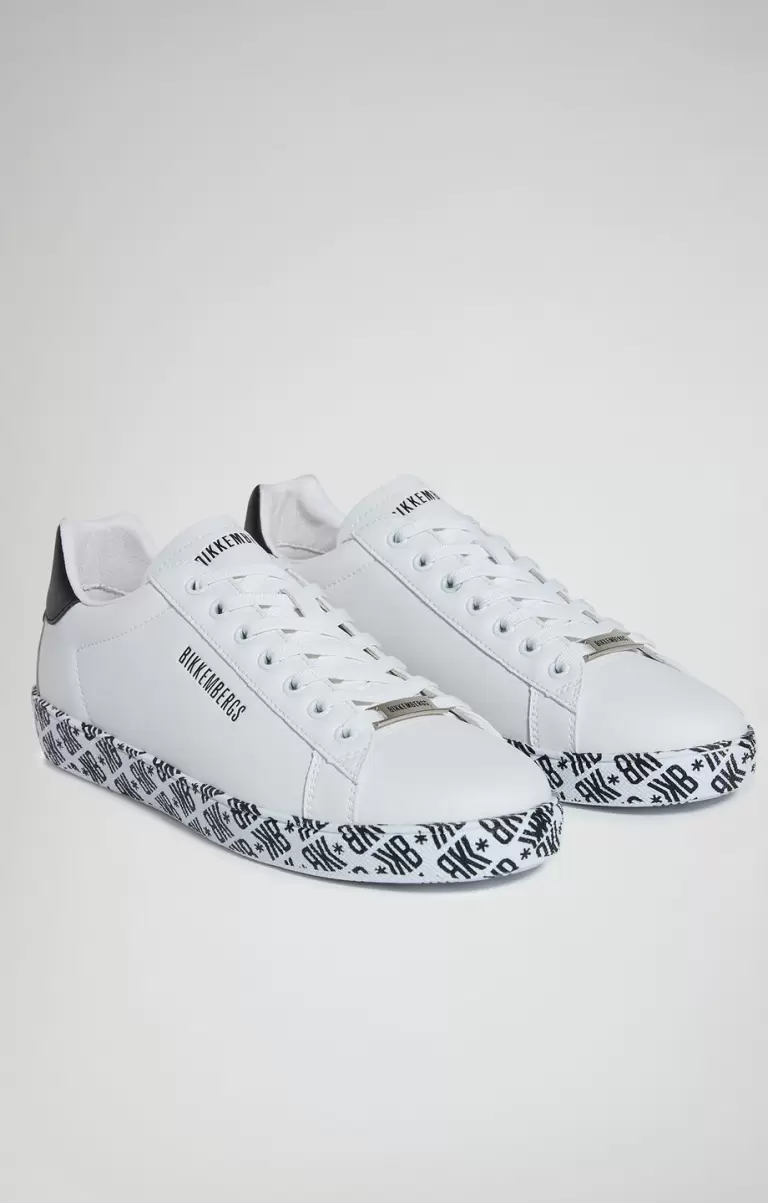 Bikkembergs Recoba M Men's Sneakers With Printed Sole Sneakers Mann White/Black