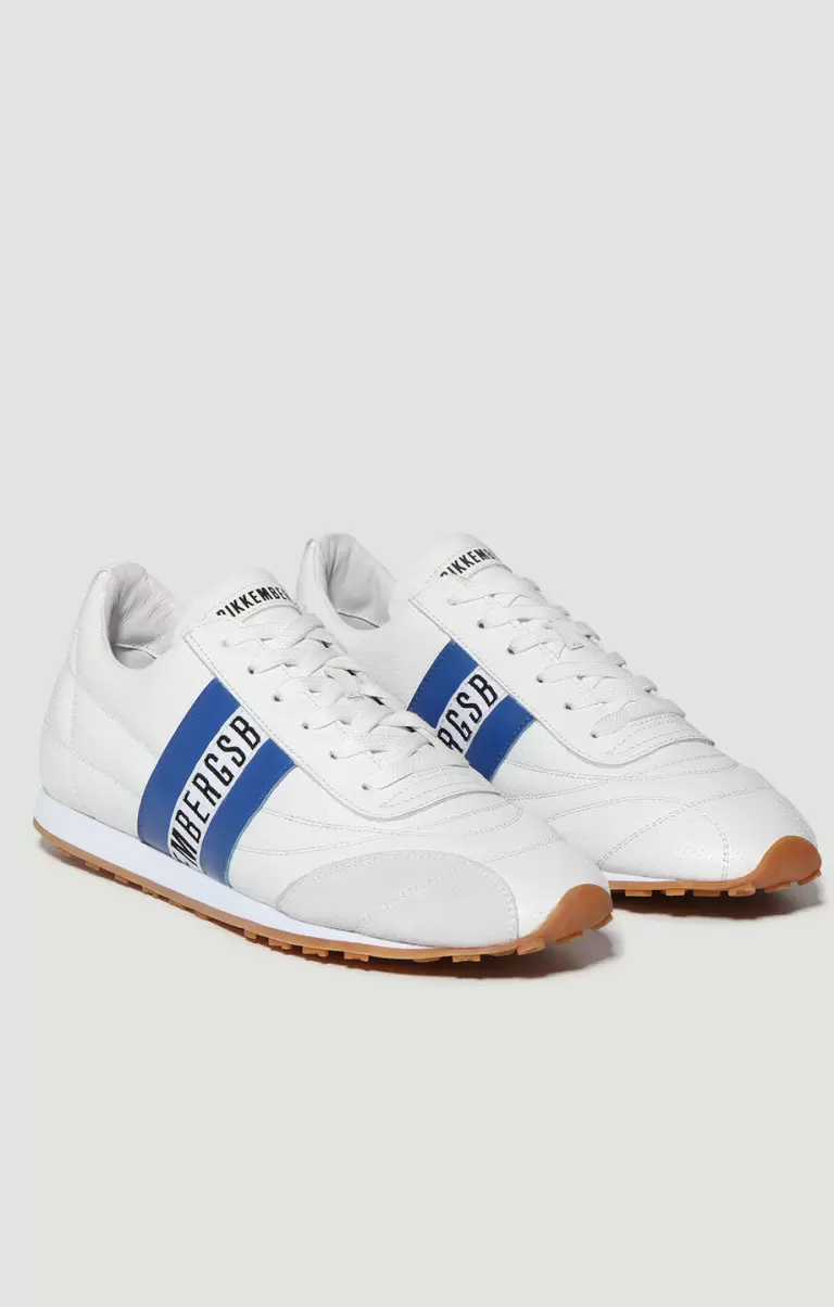 Bikkembergs Mann White/Blue Men's Sneakers Soccer Sneakers