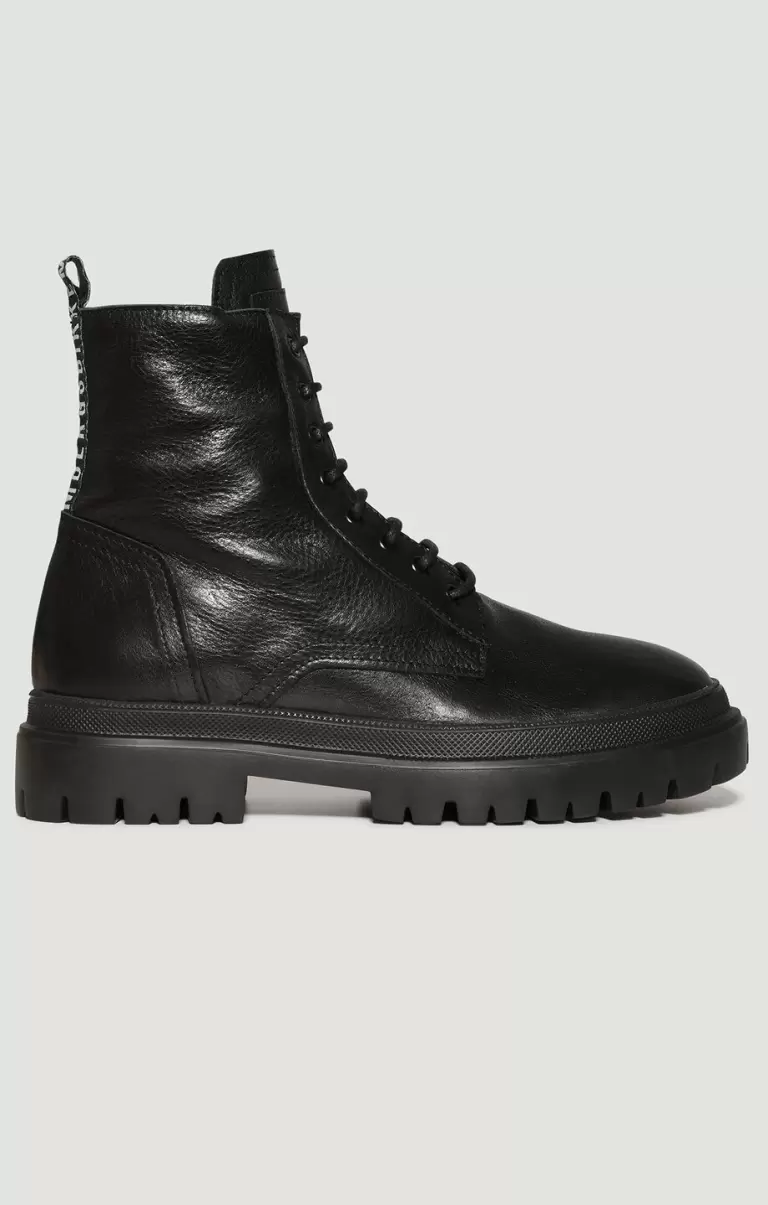 Mann Men's Leather Ankle Boots - Bik Man Bikkembergs Black Stiefel - 1