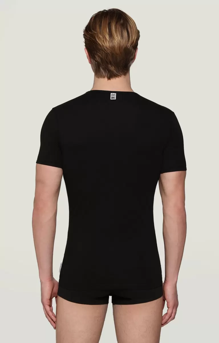 Black Bikkembergs Mann Trägershirt Men's V-Neck Undershirt - 1