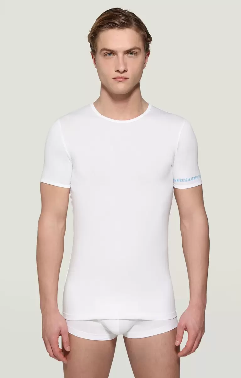 White Bikkembergs Men's Undershirt In Organic Cotton Mann Trägershirt