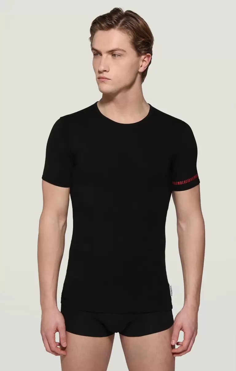 Bikkembergs Mann Trägershirt Black Men's Undershirt In Organic Cotton