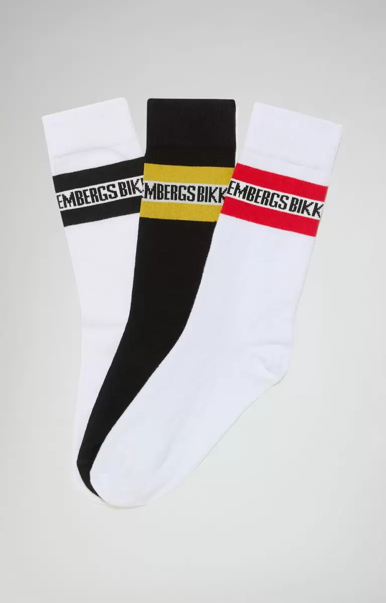 Multicolor Socken Mann Bikkembergs 3-Pack Unisex Athletic Socks - Contrast Band - 1