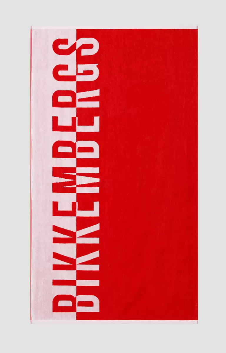 Bikkembergs Mann Strandtuch Red Beach Towel With Double Tape - 1