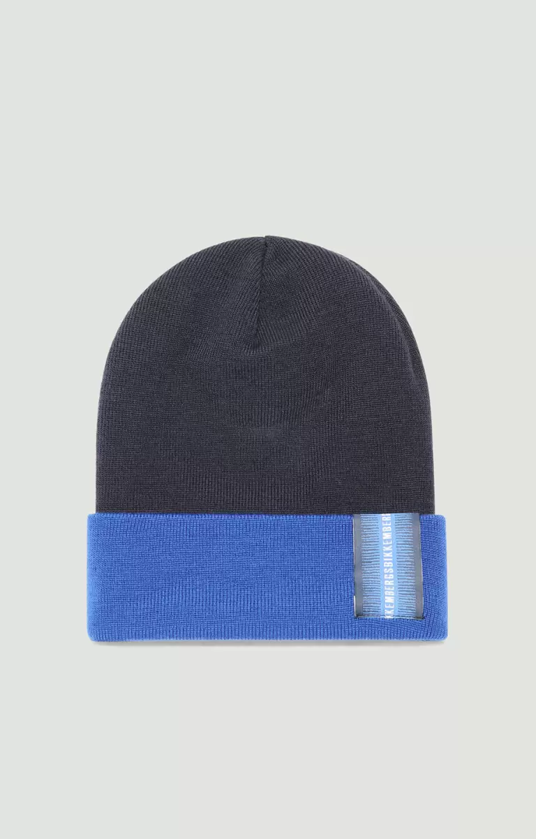 Men's Hat With Color-Blocks Mütze Mann Navy/Bluette Bikkembergs