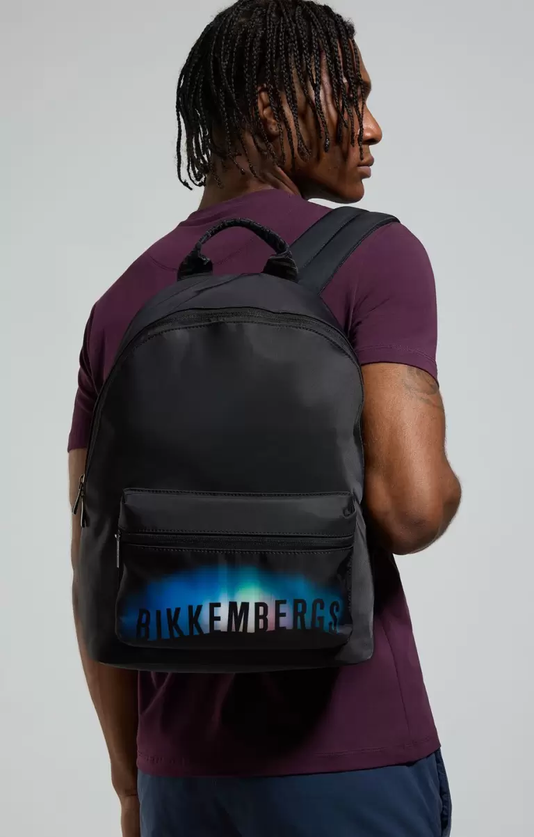 Mann Bikkembergs Black Men's Backpack Bkk-Star Print Rucksäcke - 3