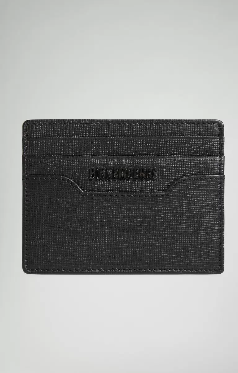 Mann Black Men's Leather Card Holder Bikkembergs Geldbörsen