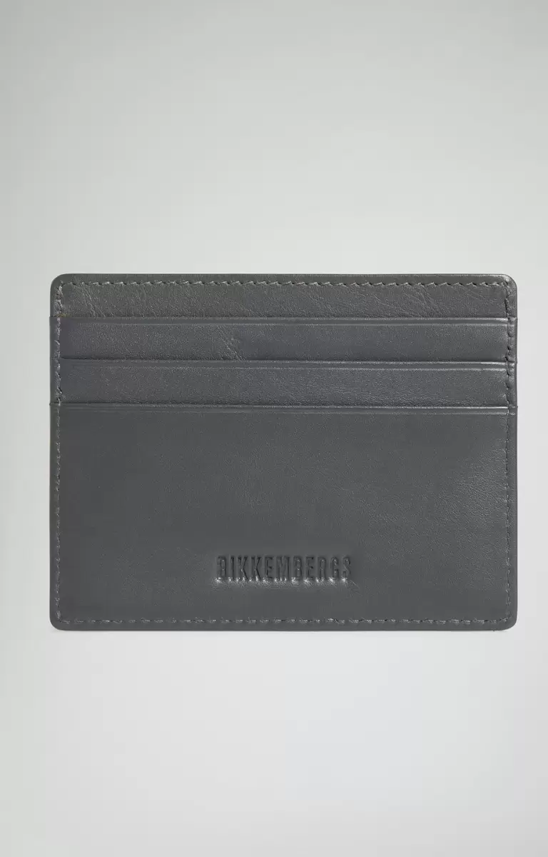 Men's Leather Card Holder Mann Bikkembergs Geldbörsen Taupe - 1