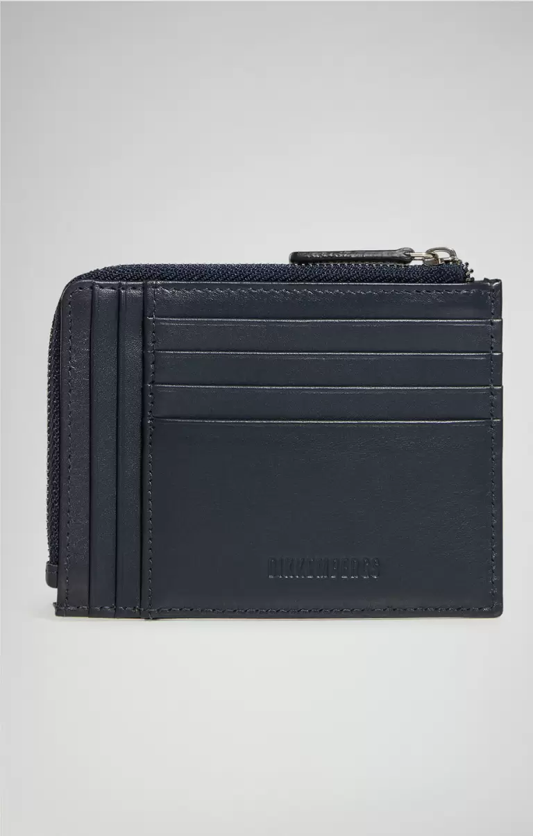 Mann Bikkembergs Geldbörsen Compact Men's Wallet With Embossed Logo Blue - 1
