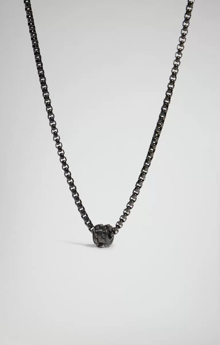 Bikkembergs Mann Schmuck Input Men's Necklace With Diamond Grey - 1