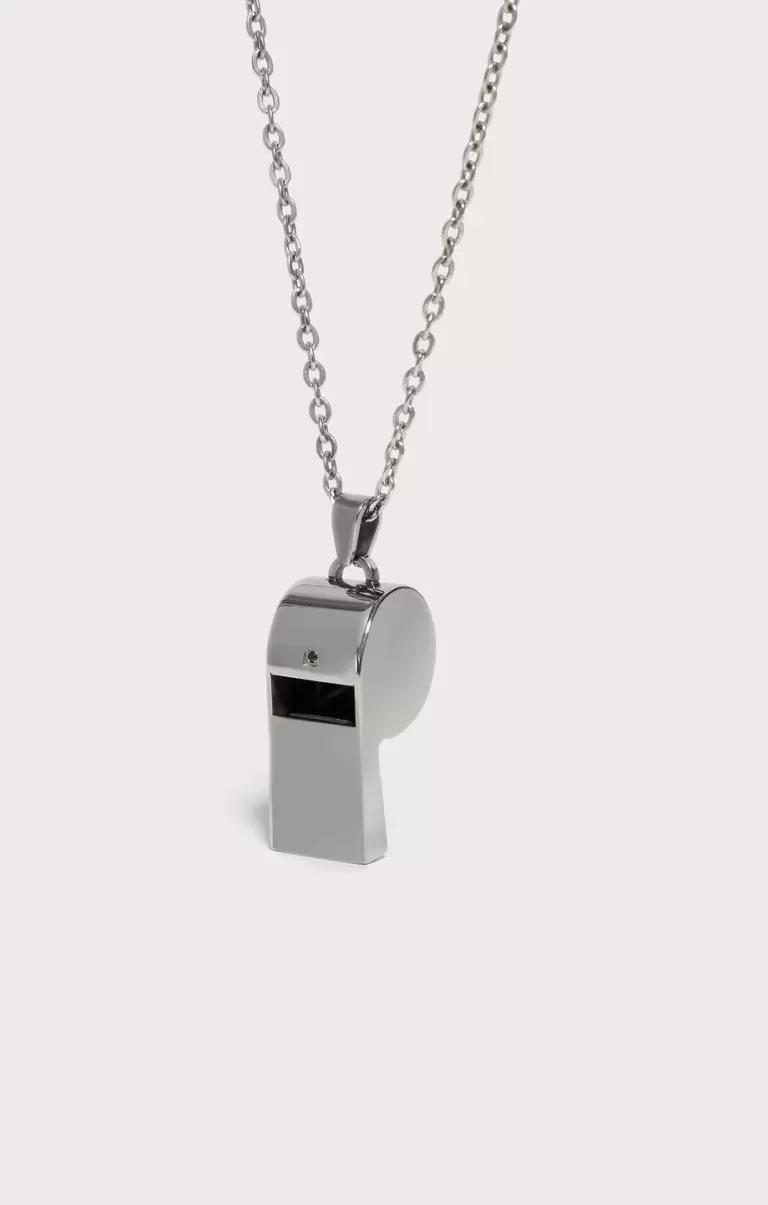Schmuck Bikkembergs Men's Necklace With Whistle And Diamond White Mann - 1