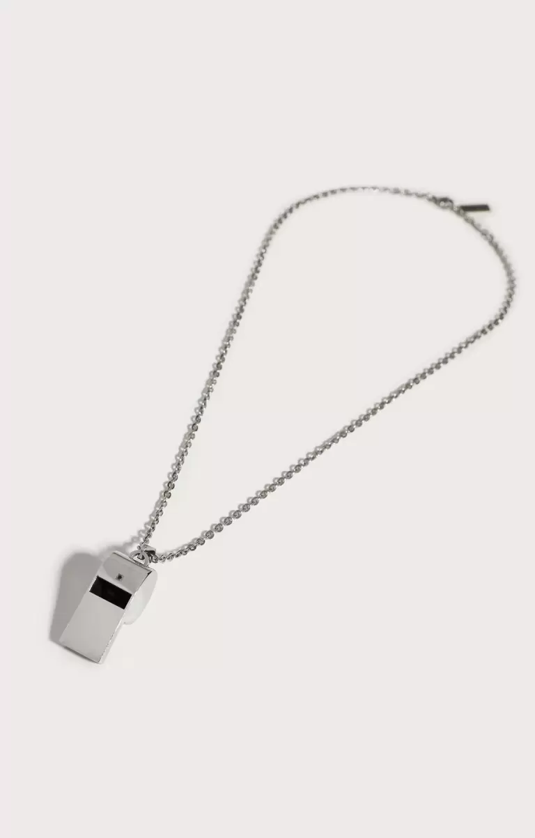Schmuck Bikkembergs Men's Necklace With Whistle And Diamond White Mann