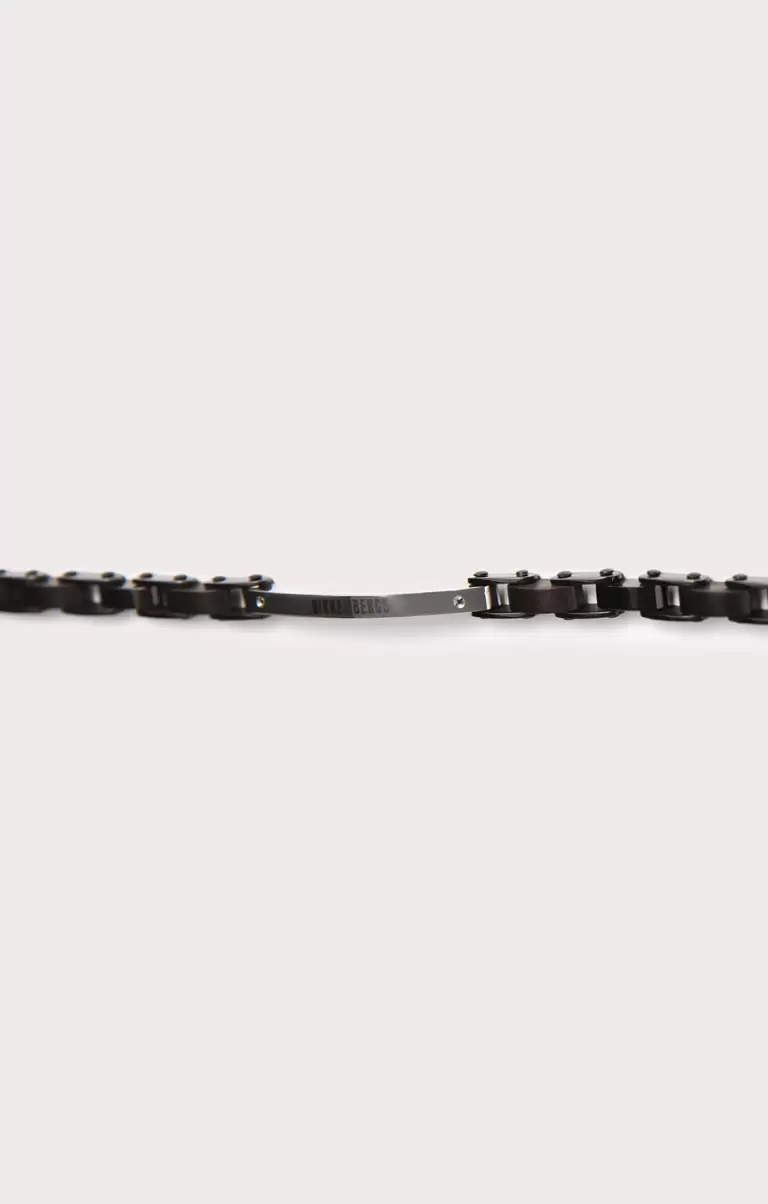 Mann Bikkembergs Men's Bracelet With Black Diamonds Schmuck Total Black - 1
