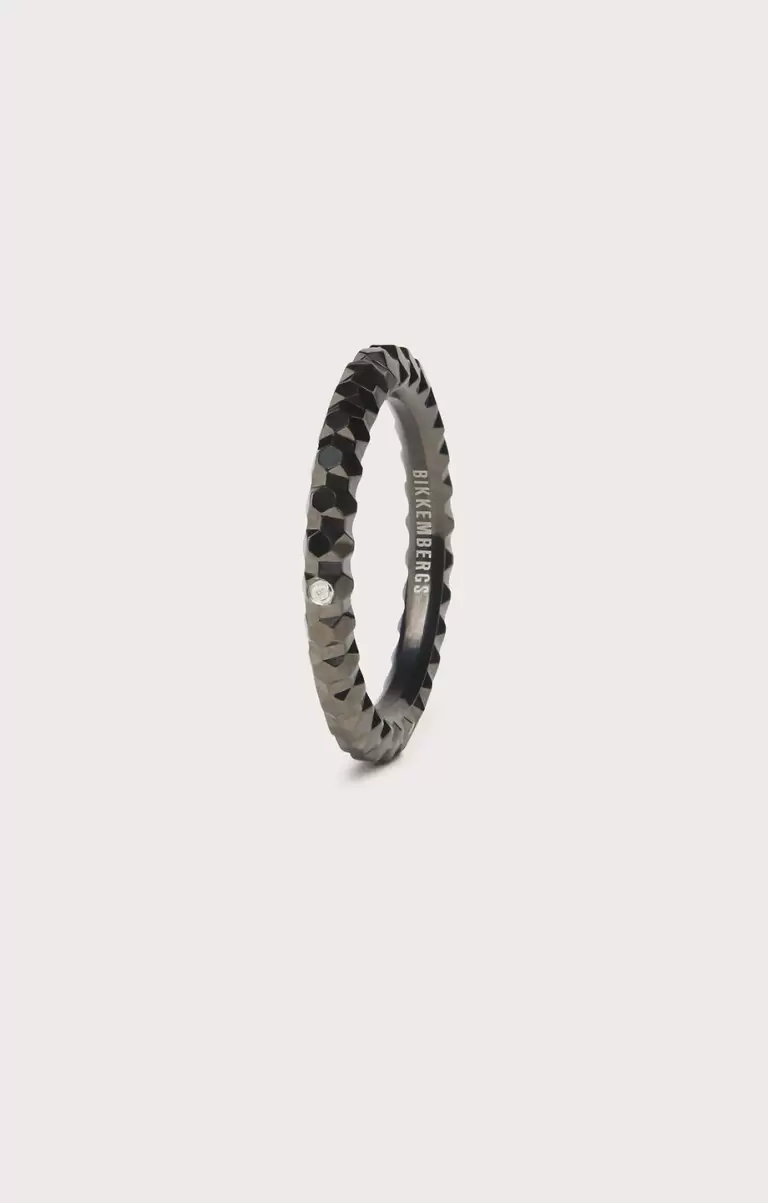 300 Bikkembergs Multifaceted Ring With Diamond Mann Schmuck
