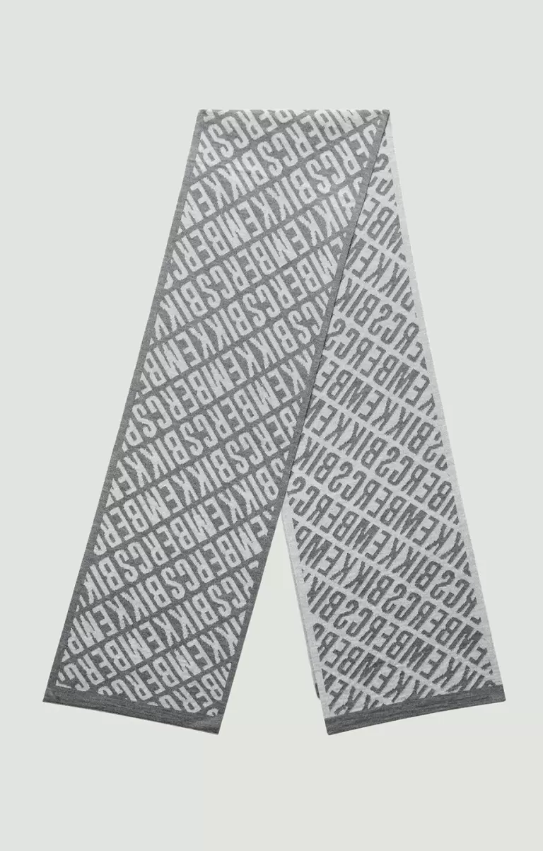 Grey Mann Scarf With All-Over Logo 25X181 Schals Bikkembergs