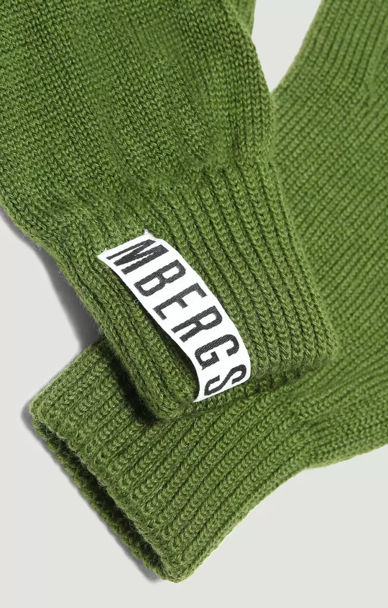 Handschuhe Men's Gloves In Blended Wool Bikkembergs Green Mann - 1