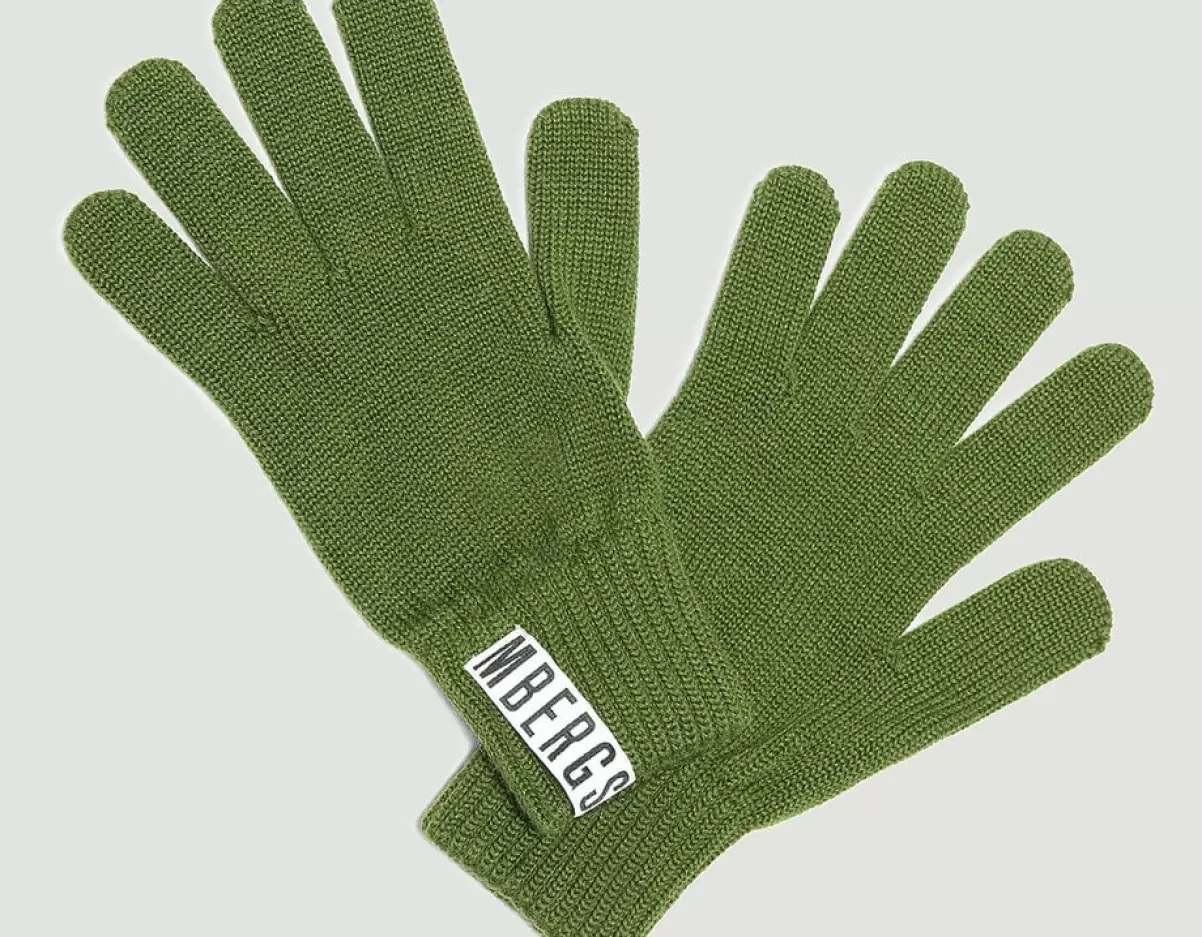 Handschuhe Men's Gloves In Blended Wool Bikkembergs Green Mann