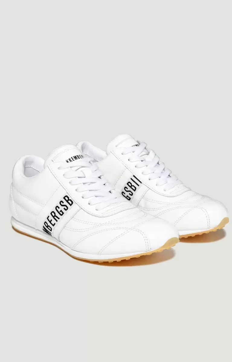 White Bahia Women's Sneakers In Patent Leather Bikkembergs Frau Sneakers