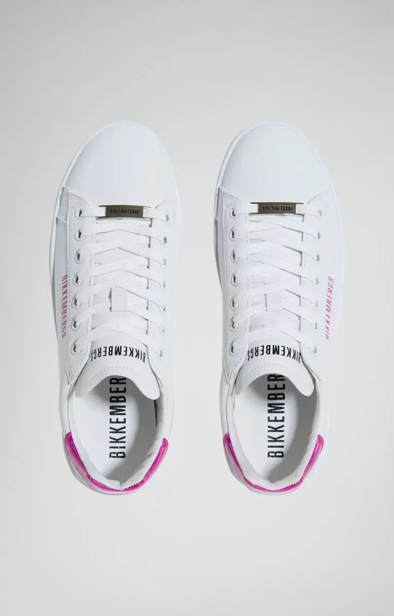 White/Fuxia Recoba Women's Sneakers Bikkembergs Sneakers Frau - 3