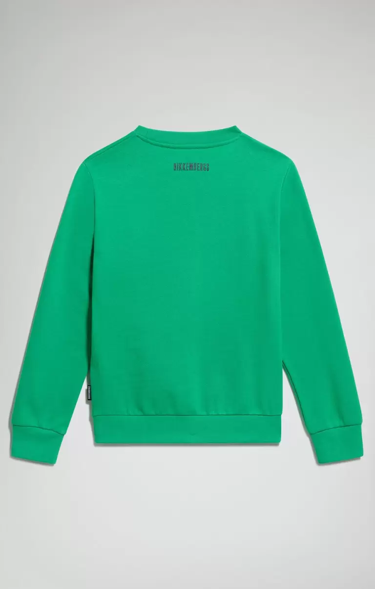 Green Bikkembergs Kind Boy's Fleece Sweatshirt Sweatshirts - 1