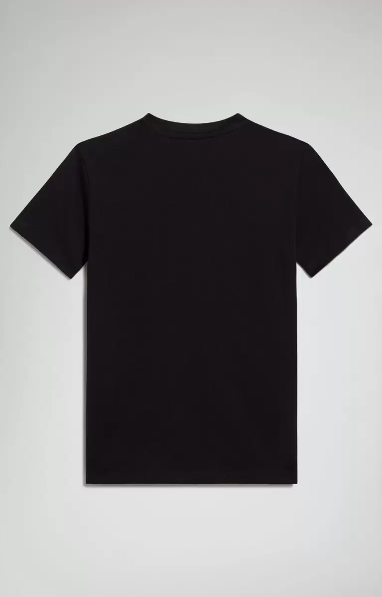 Kind T-Shirts Black Bikkembergs Boy's T-Shirt With Cartoon Print - 1