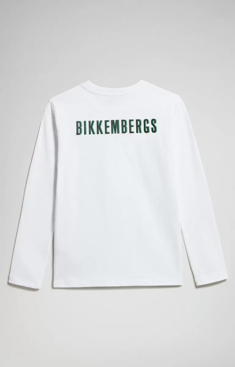 Kind T-Shirts Boy's Long-Sleeve Print T-Shirt Bikkembergs White - 1
