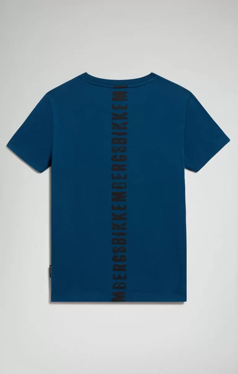 Sailor Blue Kind Boy's T-Shirt With Printed Front/Back T-Shirts Bikkembergs - 1