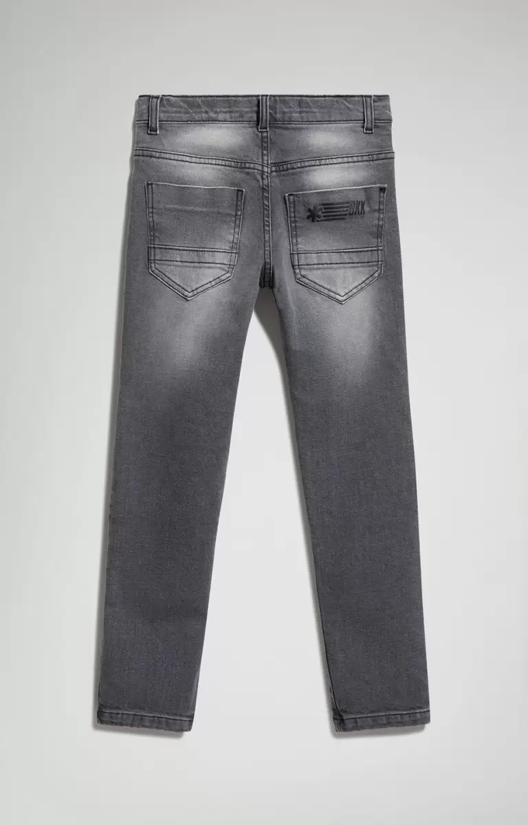 Grey Bikkembergs Hose & Jeans Kind Boy's Jeans With Worn Look - 1